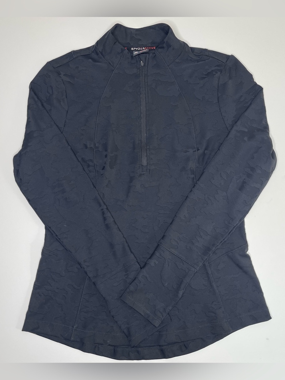 Spyder Active Performance Quarter-Zip Pullover (Black Camouflage) Women's MEDIUM